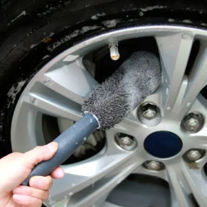 Microfiber Wheel & Rim Cleaning Brush - Blue & Grey