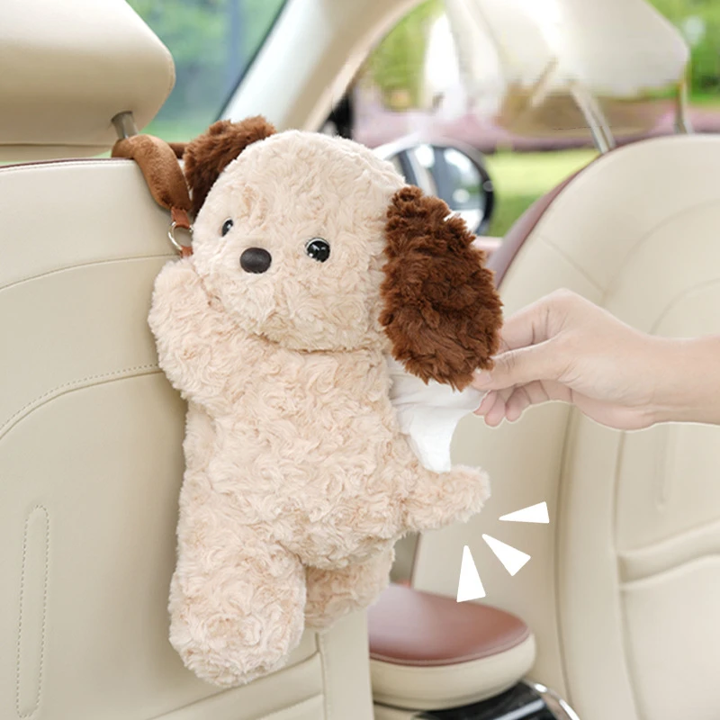 1pc Universal Car Tissue Hanger Doll Cute Creative Hanging Tissue Holder Plush Vehicle Tissue Case Paper Box - Image 2