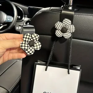 Black & White Flower Headrest Storage Hooks (2-Pack, Multi-Styles)