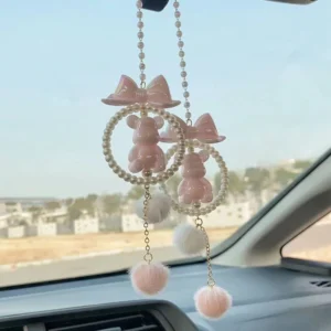 Bear Rearview Mirror Charm Pendants - Pair