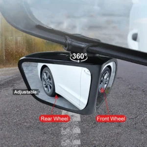 360° Adjustable Blind Spot Mirrors (2-Pack) Black, Red, White & Blue
