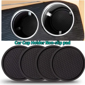 Non-Slip Cup Holder Inserts (4-Pack) Black, Pink, Purple Red & Blue