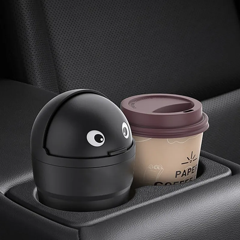 Universal Car Trash Can Auto Organizer Storage Box with Swing Lid Cute Mini Automotive Leakproof Vehicle Trash Bin for Car - Image 4