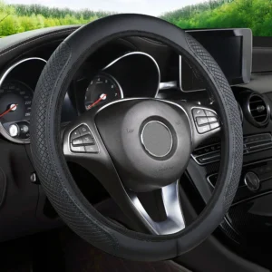 Breathable Anti-Slip Steering Wheel Cover (37 to 39cm) Black, Grey, Red & Blue