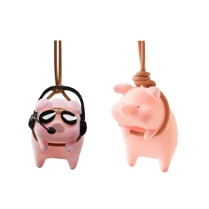 Cool Pig With Glasses Rearview Mirror Pendant