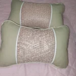 Leather Knitted Car Pillows Headrest Neck Rest Cushion Head Support Seat Accessories Auto Black Safety Pillow Universal Decor photo review