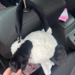 1pc Universal Car Tissue Hanger Doll Cute Creative Hanging Tissue Holder Plush Vehicle Tissue Case  Paper Box photo review