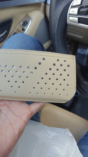 Car Leather Storage Bag Storage Box Multifunctional Car Side Pocket Organizer Leather Adhesive Auto Pocket Pouch photo review