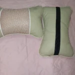 Leather Knitted Car Pillows Headrest Neck Rest Cushion Head Support Seat Accessories Auto Black Safety Pillow Universal Decor photo review