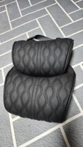 HOT Car Neck Pillow PU Leather Lumbar Waist Support For Seat Memory Backrest Headrest Cushion Auto Gadget Accesorios Interior photo review