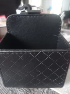 1pc Car Storage Bag Car Air Outlet Debris Bag For Mobile Phone Key Sunglasses Vent Dashboard Tidy Hanging Leather Organizer Box photo review