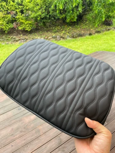 HOT Car Neck Pillow PU Leather Lumbar Waist Support For Seat Memory Backrest Headrest Cushion Auto Gadget Accesorios Interior photo review