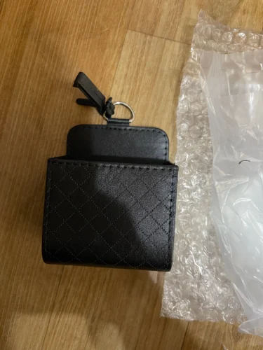 1pc Car Storage Bag Car Air Outlet Debris Bag For Mobile Phone Key Sunglasses Vent Dashboard Tidy Hanging Leather Organizer Box photo review